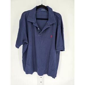 Polo by Ralph Lauren Men's Blue Collared Logo Embroidered Polo T-shirt Size 2XB